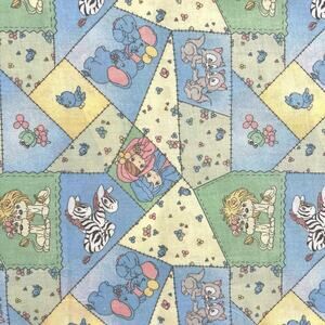 1 Yd Precious Moments 2005 Multicolor Animal Patchwork Allover Print Spectrix